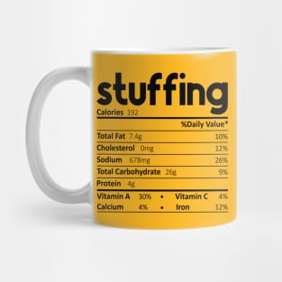 Funny Thanksgiving Stuffing Food Nutrition Facts Anti Vegan Mug